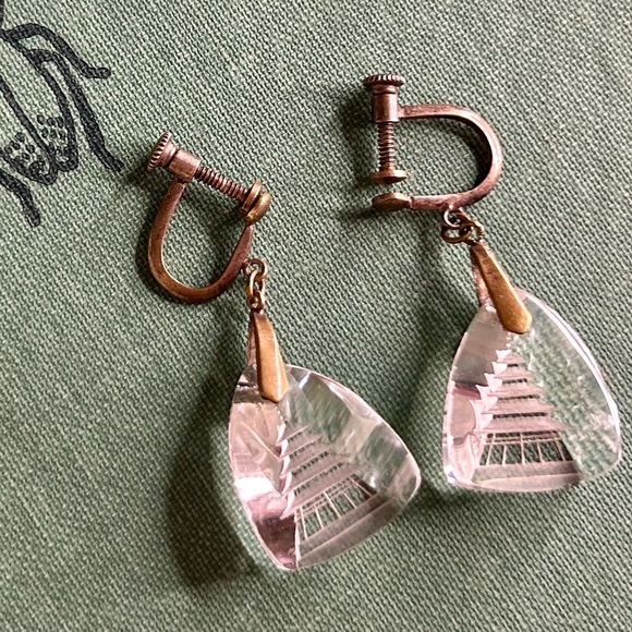 Antique Screw-Back Earrings - Picture 4 of 16